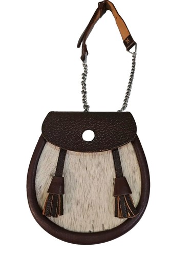 Scottish sporran leather fur - leather,