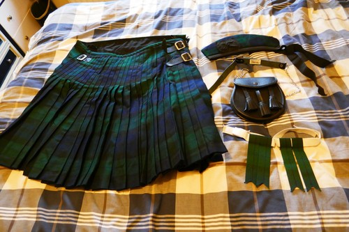 Scottish tartan kilt with - tartan,
