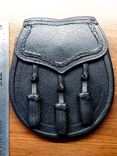 Black leather day sporran with - black,