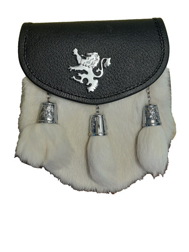 Modern leather and white fur