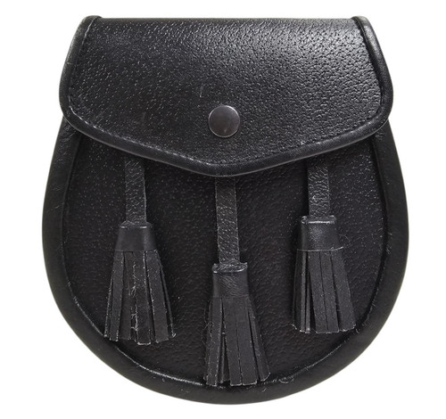 Tassels black leather - 3-tassels,