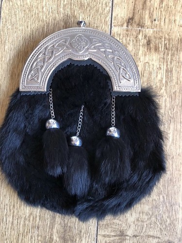 Black fur leather - black,