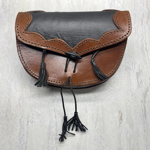 Leather sporran pouch - leather,